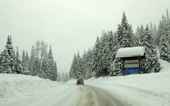 Central Kootenay: Anfahrt in Skigebiete und Parken an Skigebieten – Anfahrt, Parken Whitewater – Nelson