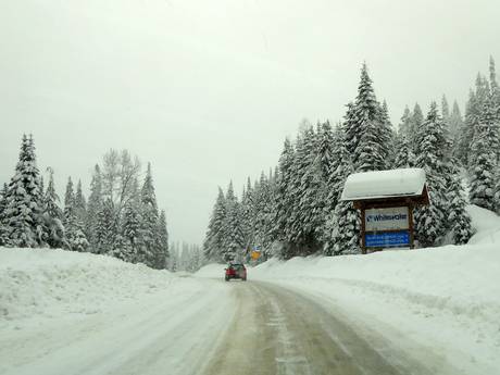 Selkirk Mountains: Anfahrt in Skigebiete und Parken an Skigebieten – Anfahrt, Parken Whitewater – Nelson