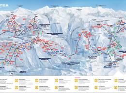 Pistenplan Via Lattea – Sestriere/Sauze d’Oulx/San Sicario/Claviere/Montgenèvre