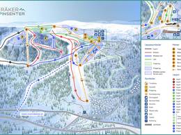 Pistenplan Meråker Alpinsenter