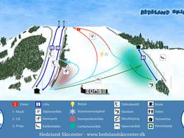 Pistenplan Hedelands Skicenter