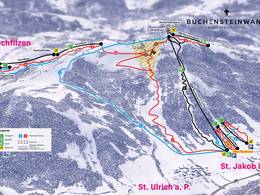 Pistenplan Buchensteinwand (Pillersee) – St. Ulrich am Pillersee/St. Jakob in Haus/Hochfilzen